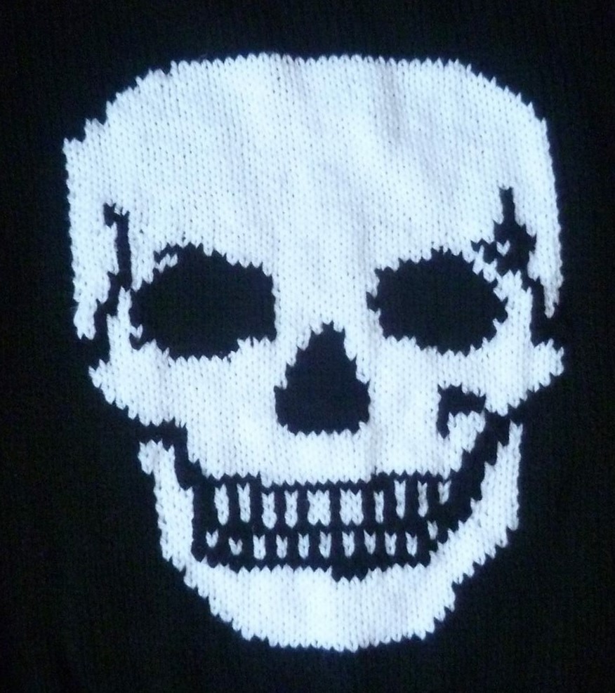 Hand knitted skull jumper