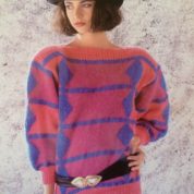 ARGYLL KNITTING PATTERN 835 SLASH NECK SWEATER WITH DIAMOND MOTIF