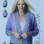 JAROL WOOLCRAFT KNITTING PATTERN 1004 HERITAGE DKV NECK CARDIGAN