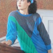 ARGYLL KNITTING PATTERN 1030 FERNMOOR DK THREE COLOUR EYELET SWEATER