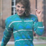 ARGYLL KNITTING PATTERN 1042 FERNMOOR DK GEOMETRIC SWEATER WITH STRIPES