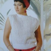 ARGYLL KNITTING PATTERN 700 SLEEVELESS SWEATER SLASH NECK KNITTED IN PICASSO