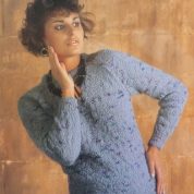 ARGYLL KNITTING PATTERN 949 LACY RAGLAN SWEATER KNITTED IN PICASSO