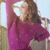 ARGYLL KNITTING PATTERN 774 DOLMAN SLEEVE SWEATER KNITTED IN PICASSO