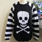 Skull Crossbones Striped Sleeves