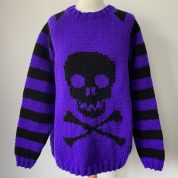 Purple Striped Sleeves Skull N Crossbones