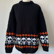 Orange And White Skull Pattern